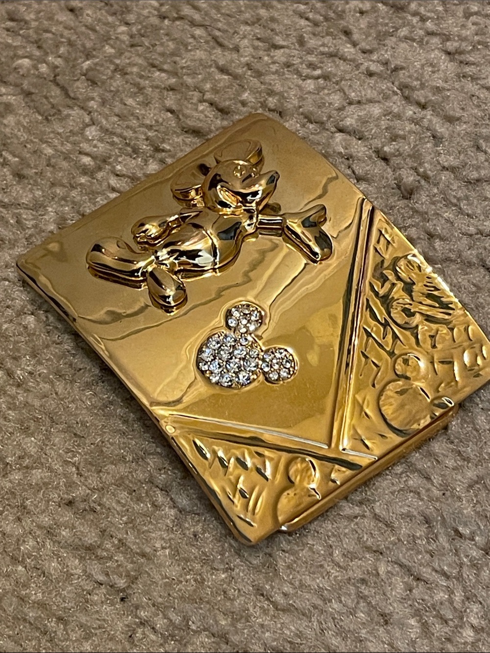 Mickey Mouse Gold Belt Buckle with Crystal Accent - Picture 3 of 11